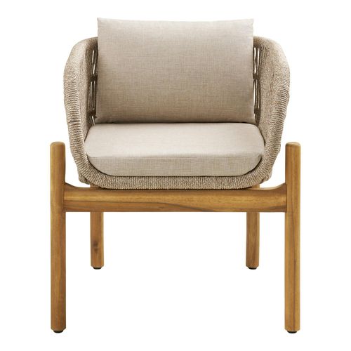 Chaise De Jardin En Bois D'acacia Et Corde Tressée (lot De 2) Mendoza