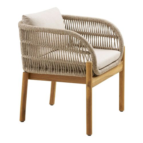 Chaise De Jardin En Bois D'acacia Et Corde Tressée (lot De 2) Mendoza