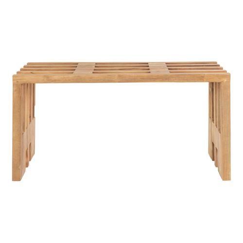 Banc De Jardin En Bois De Teck Sans Dossier 90 Cm Mendoza