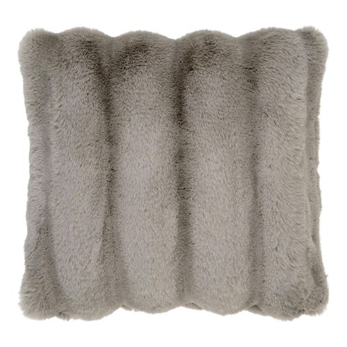 Coussin En Fausse Fourrure Beige Taupe Bruges