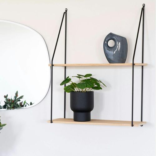Etagère Murale Design En Bois Et Métal Noir Tallinn
