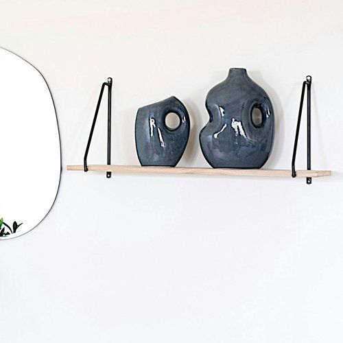 Etagère Murale En Métal Noir Et Bois Tallinn