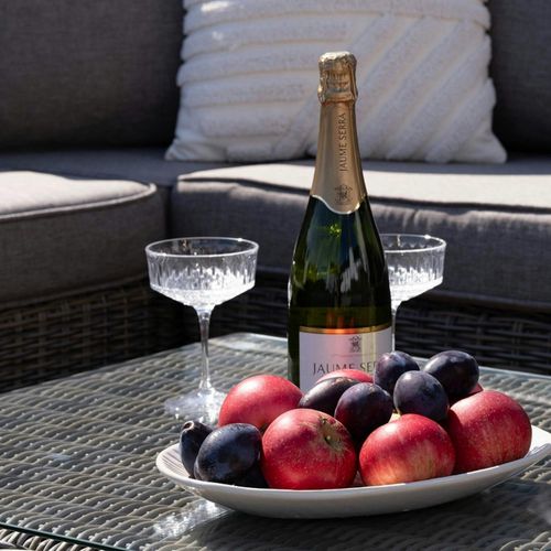 Salon De Jardin En Rotin Synthétique Gris (8 Éléments) Mendoza