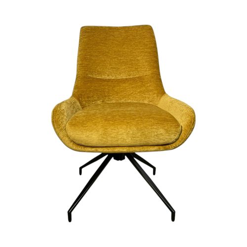 Chaise Pivotante Retro En Velours Moutarde (lot De 2) Palerme