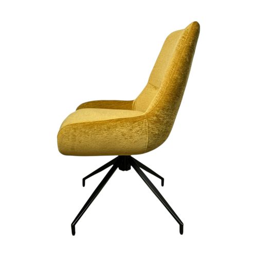 Chaise Pivotante Retro En Velours Moutarde (lot De 2) Palerme