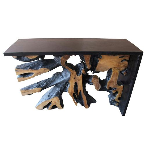 Console Racine De Teck Contour Bois Noir Arizona