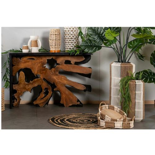 Console Racine De Teck Contour Bois Noir Arizona