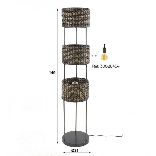 Lampe Sur Pied En Jacinthe D'eau 3 Abat-jour Tasmanie