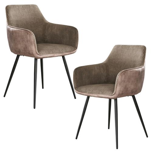 Fauteuil De Table Beige Sable Bi-matière (lot De 2) Galway