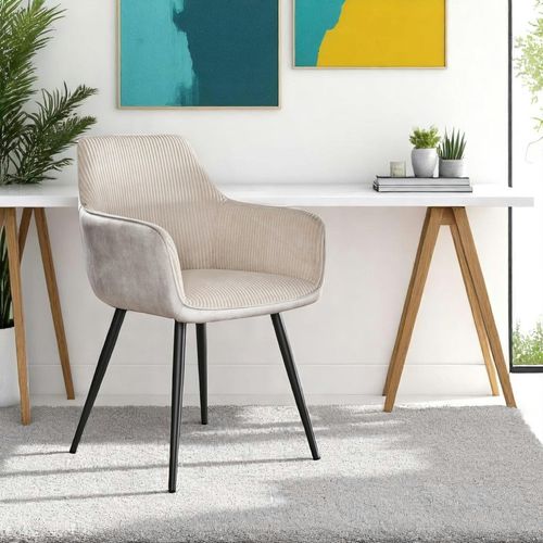 Fauteuil De Table Blanc Gris Bi-matière (lot De 2) Galway