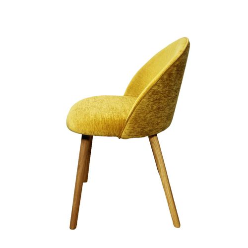 Chaise Scandinave En Bois Et Velours Moutarde (lot De 2) Etna