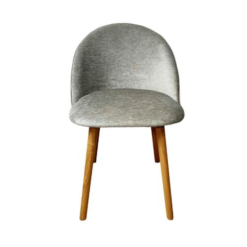 Chaise Scandinave En Bois Et Velours Gris (lot De 2) Etna