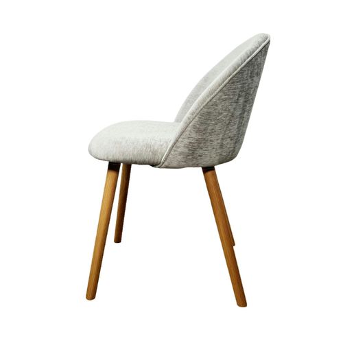 Chaise Scandinave En Bois Et Velours Gris (lot De 2) Etna