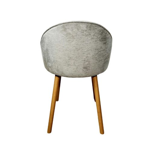 Chaise Scandinave En Bois Et Velours Gris (lot De 2) Etna