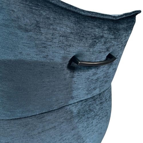 Fauteuil De Table En Velours Bleu Avec Retour (lot De 2) Palerme