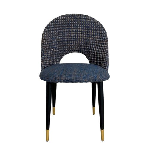 Chaise Salle à Manger Tissu Quadrillé Bleu Foncé (lot De 2) Malmoe