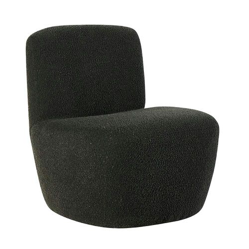 Fauteuil Arrondi Tissu Bouclettes Anthracite Malmoe