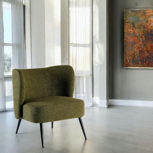 Fauteuil Tissu Vert Bouclé Malmoe