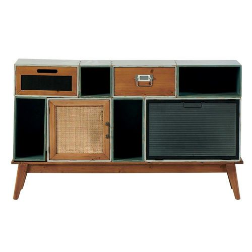 Commode Bleue/verte 2 Tiroirs 2 Portes 4 Niches Lamphun