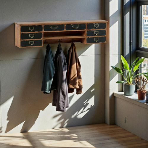 Etagère Murale/portemanteaux 8 Tiroirs Lamphun