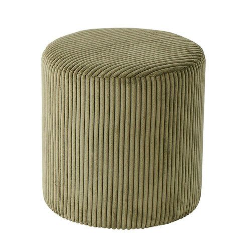 Pouf Rond Velours Côtelé Kaki (lot De 2) Malmoe