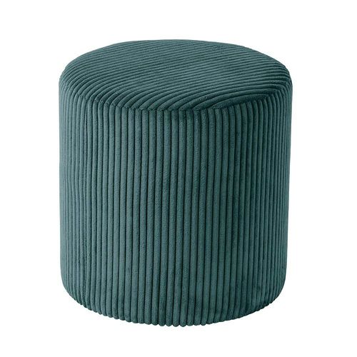 Pouf Rond Velours Côtelé Bleu Pétrole (lot De 2) Malmoe