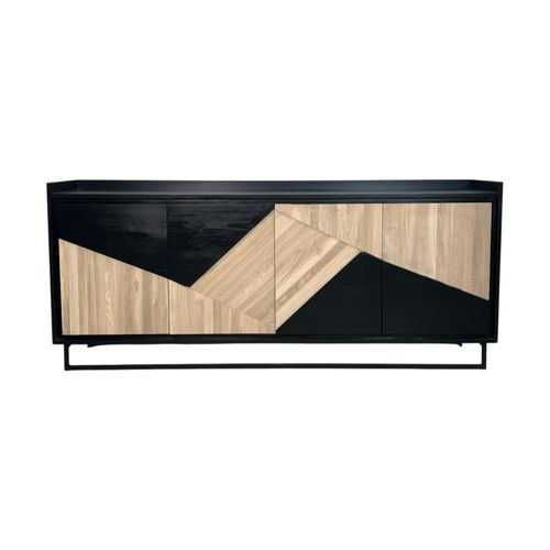 Buffet 4 Portes Bois Noir Et Blanc Anina