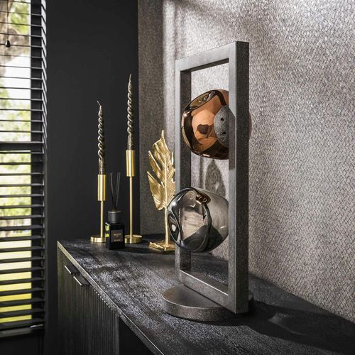 Lampe à Poser Avec Cadre 2 Abat-jour En Verre Déformé Niagara