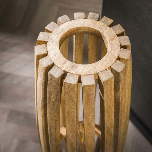 Lampadaire XL En Bois De Manguier Ajouré 5 Lampes Lucknow