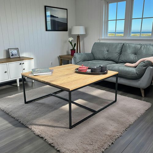 Table Basse Carrée En Chêne Massif Huilé 100 X 100 Palerme