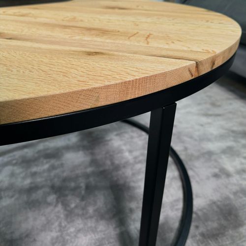 Table Basse Ronde Diamètre 90 Cm En Chêne Huilé Palerme