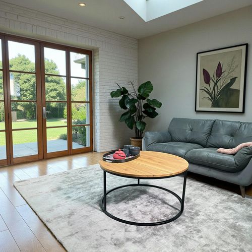 Table Basse Ronde Diamètre 90 Cm En Chêne Huilé Palerme