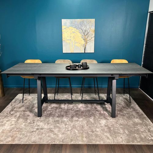 Table Haute En Céramique Extensible Effet Ardoise 160-270 Cm Lombardie