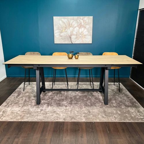 Table Haute En Céramique Extensible Effet Bois 160-270 Cm Lombardie