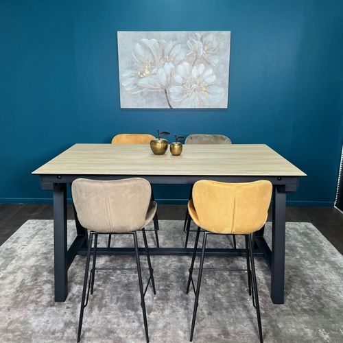 Table Haute En Céramique Extensible Effet Bois 160-270 Cm Lombardie