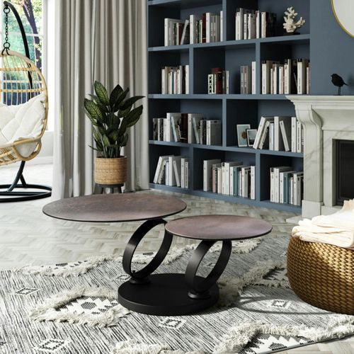 Table Basse Pivotante En Céramique Bronze Lombardie