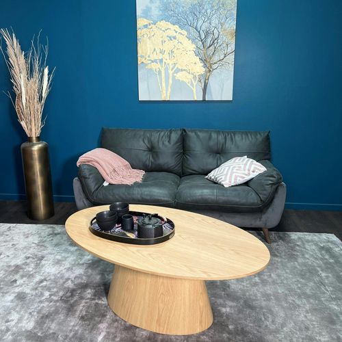 Table Basse Ovale En Bois Clair 120 Cm Venetie