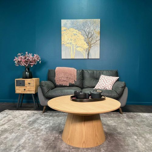 Table Basse Ronde En Bois Clair Ø 90 Cm Venetie