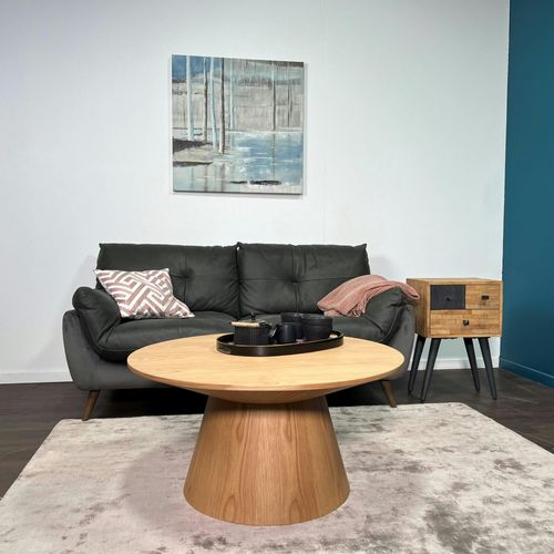 Table Basse Ronde En Bois Clair Ø 90 Cm Venetie