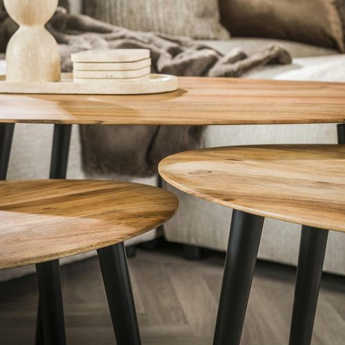 Table De Salon En Bois D'acacia Forme Organique (lot De 3) Melbourne