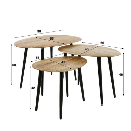 Table De Salon En Bois D'acacia Forme Organique (lot De 3) Melbourne