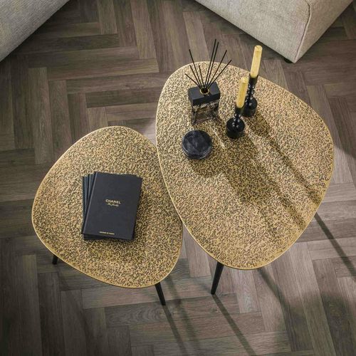 Table Basse Organique Finition Bronze Ancien (lot De 2) Ralf