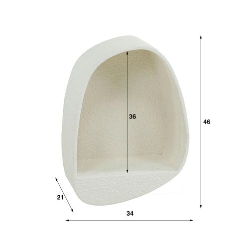 Etagère Murale Blanche En Marbre Composite Forme Organique 46 Cm Taj