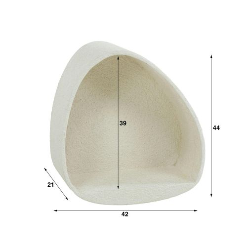 Etagère Murale Blanche En Marbre Composite Forme Organique 44 Cm Taj