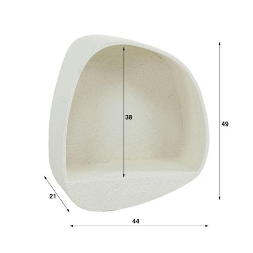 Etagère Murale Blanche En Marbre Composite Forme Organique 49 Cm Taj