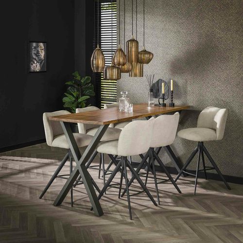 Suspension En Verre Strié 7 Lampes Ambrées Nova