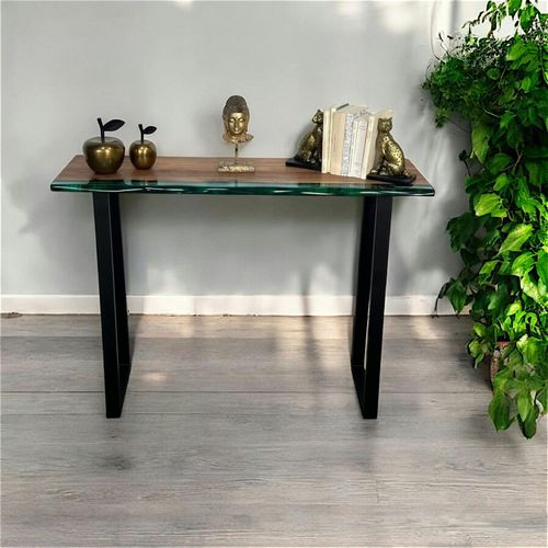 Console Epoxy Lagon Et Bois D'acacia Bora