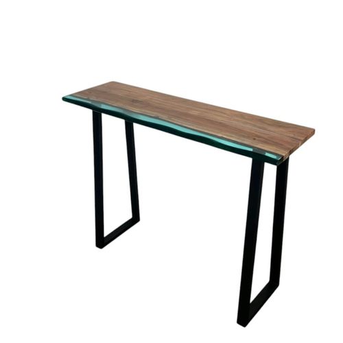 Console Epoxy Lagon Et Bois D'acacia Bora