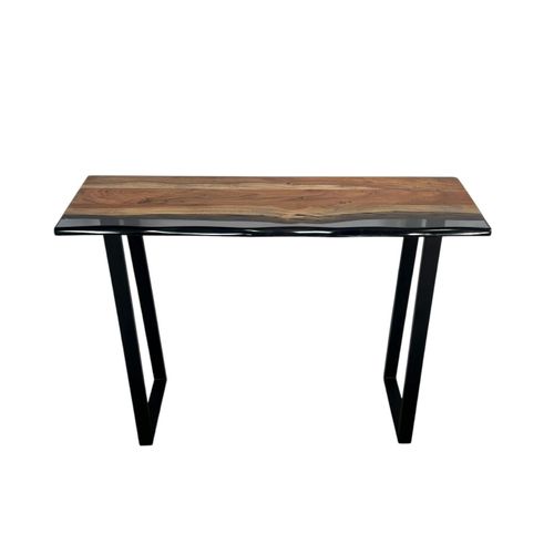 Console Epoxy Noir Et Bois D'acacia Bora
