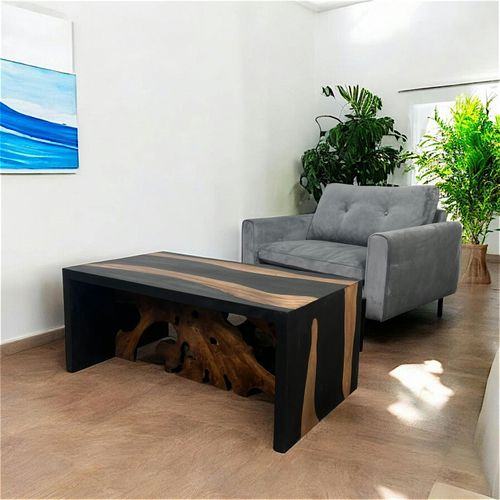 Table De Salon Racine Noire Et Naturelle Arizona